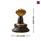 Brass Shivling with Detachable Sheshnaag – 10 cm | Black & Antique Golden Finish | Handcrafted Spiritual Idol for Temple, Home & Car Dashboard Decor