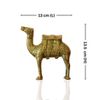 Brass Camel Showpiece – 13.5 cm | Superfine Finish | Handcrafted Decorative Figurine for Living Room & Office Decor
