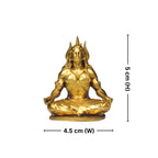 Brass Adiyogi Statue - 5cm | Antique Golden Finish | Spiritual Idol for Temple & Home Decor