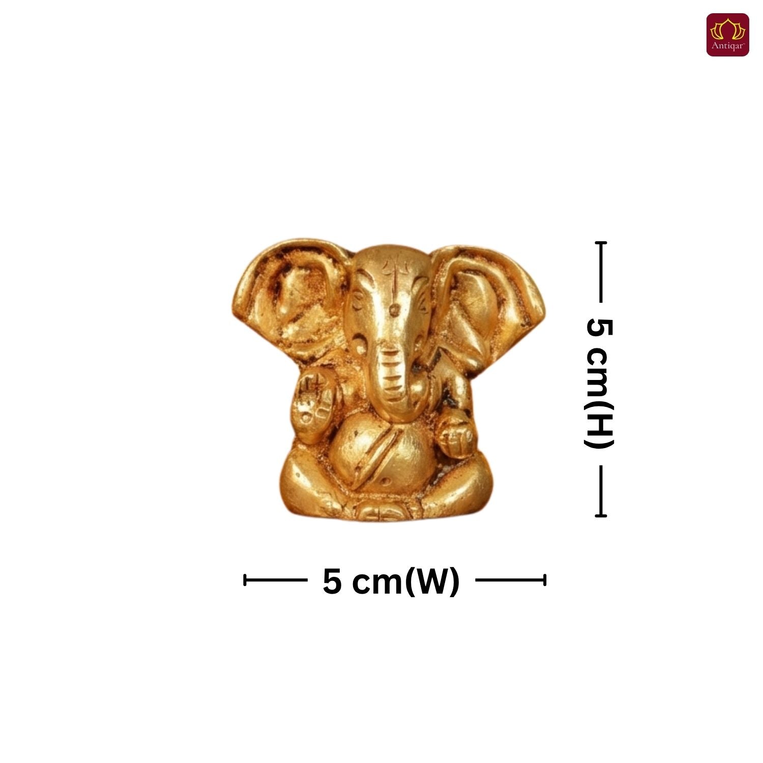 Brass Appu Ganesha Idol – 5 cm | Sitting Position | Antique Golden Finish | Handcrafted Decor for Temple, Home & Festival Use