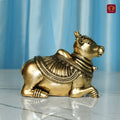 Brass Nandi Figurine - 5.5cm | Antique Finish | Spritual use for Home, Temple & Car Dashboard Decor