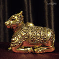 Brass Nandi Figurine - 6cm | Antique Finish | Spritual use for Home, Temple & Car Dashboard Decor