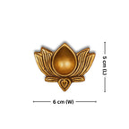 Brass Lotus Diya -2cm | Antique Golden Finish | Handcrafted for Pooja Temple & Festival Decor (Set of 2)