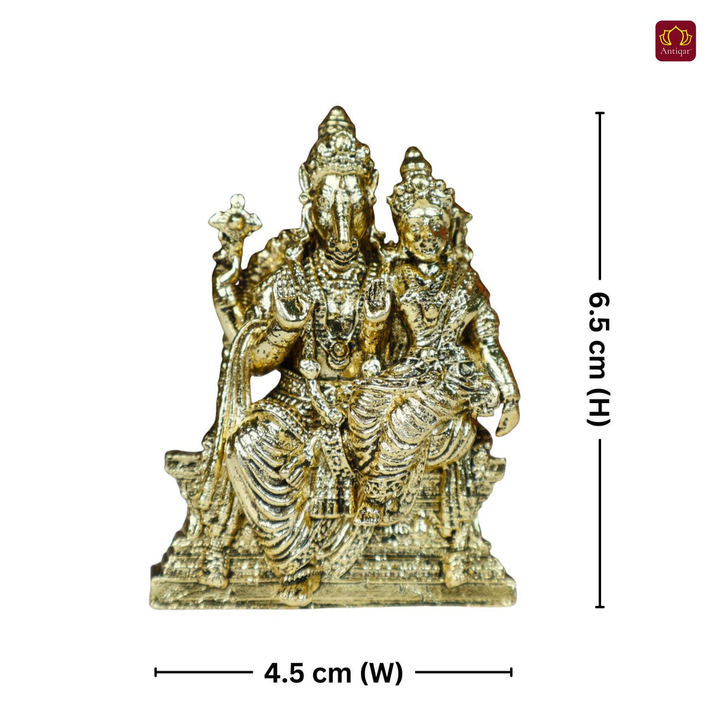 Brass Varah Laxmi Ji Idol – 6.5 cm | Golden Finish | Spiritual Idol for Home, Office, Workshop, Temple & Car Dashboard Decor