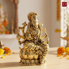 Brass Varahi Mata Idol - 5cm | Golden Finish | Spritual use for Home, Temple & Car dashboard Decor