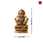 Brass Lakshmi JI Idol - 4cm | Golden Finish | Spiritual Decor for Temple, Home & Car Dashboard