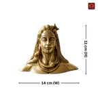 Brass Adiyogi Lord Shiva Idol - 11cm | Antique Finish | Spiritual Idol for Temple & Home Decor