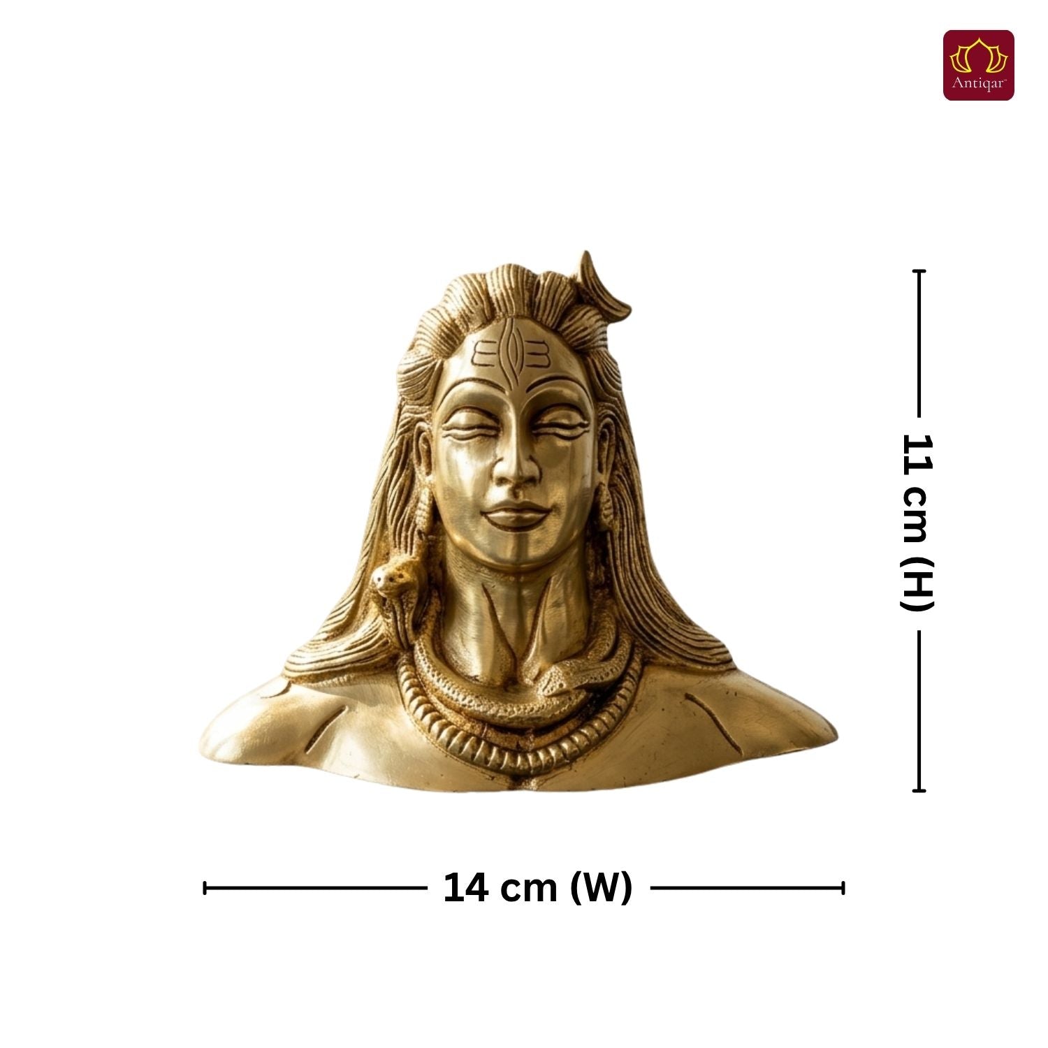 Brass Adiyogi Lord Shiva Idol - 11cm | Antique Finish | Spiritual Idol for Temple & Home Decor