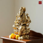 Brass Varahi Mata Idol - 5cm | Golden Finish | Spritual use for Home, Temple & Car dashboard Decor