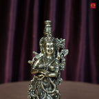 Brass Radha Rani Idol - 15cm | Antique Finish | Handcrafted Artwork | Home & Office Decor | Ideal for Gifting & Spiritual Blessings