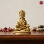 Brass Annapurna Devi Idol - 6cm | Antique Golden Finish | Spiritual Idol for Temple & Home Decor