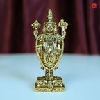 Brass Shree Venkateshwara Ji Idol - 7.5cm | Golden Finish | Spritual use for Home, Temple & Car Dashboard Decor