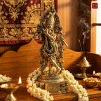 Antiqar Lord Krishna Playing Flute | Antique Brass Statue | Handcrafted Artwork | Home & Office Décor | Ideal for Gifting & Spiritual Blessings