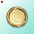 Brass Etching Design Plate - 1.5cm | Antique Golden Finish | Traditional use for Pooja in Temple, Festivals and Home