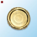 Brass Etching Design Plate - 2cm | Antique Golden Finish | Traditional use for Pooja in Temple, Festivals and Home