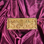 Brass Shankh Chakra Wall Plate – 8 cm | Antique Golden Finish | Handcrafted Spiritual Decor for Temple, Door, Wall & Home