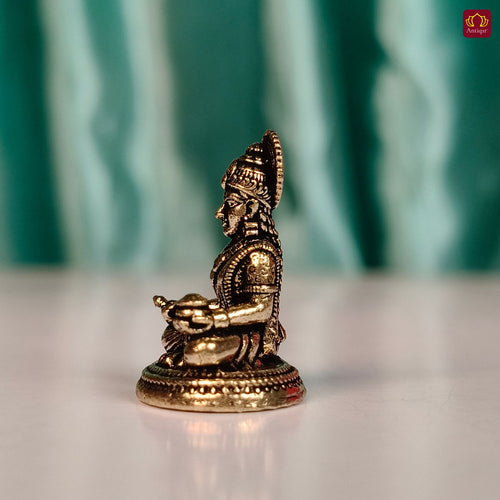 Brass  Miniature Annapurna Devi Idol - 2.5cm | Antique Finish | Spiritual Idol for Temple & Home Decor