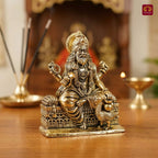 Brass Vishwakarma Ji Idol – 5 cm | Golden Finish | Spiritual Idol for Home, Office, Workshop, Temple & Car Dashboard Decor