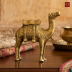 Brass Camel Showpiece – 13.5 cm | Superfine Finish | Handcrafted Decorative Figurine for Living Room & Office Decor