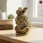 Brass Mooshak Raj (Rat ) Idol – 7.5 cm | Antique Golden Finish | Spiritual Use for Home, Temple & Car Dashboard Decor