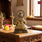 Brass Kuber Idol - 7.5cm | Antique Finish | Handcrafted Decor for Temple, Home & Car Dashboard