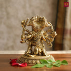 Brass Panchmukhi Hanuman Idol -6.5cm | Golden Finish | Spritual use for Home, Temple & Car Dashboard Decor