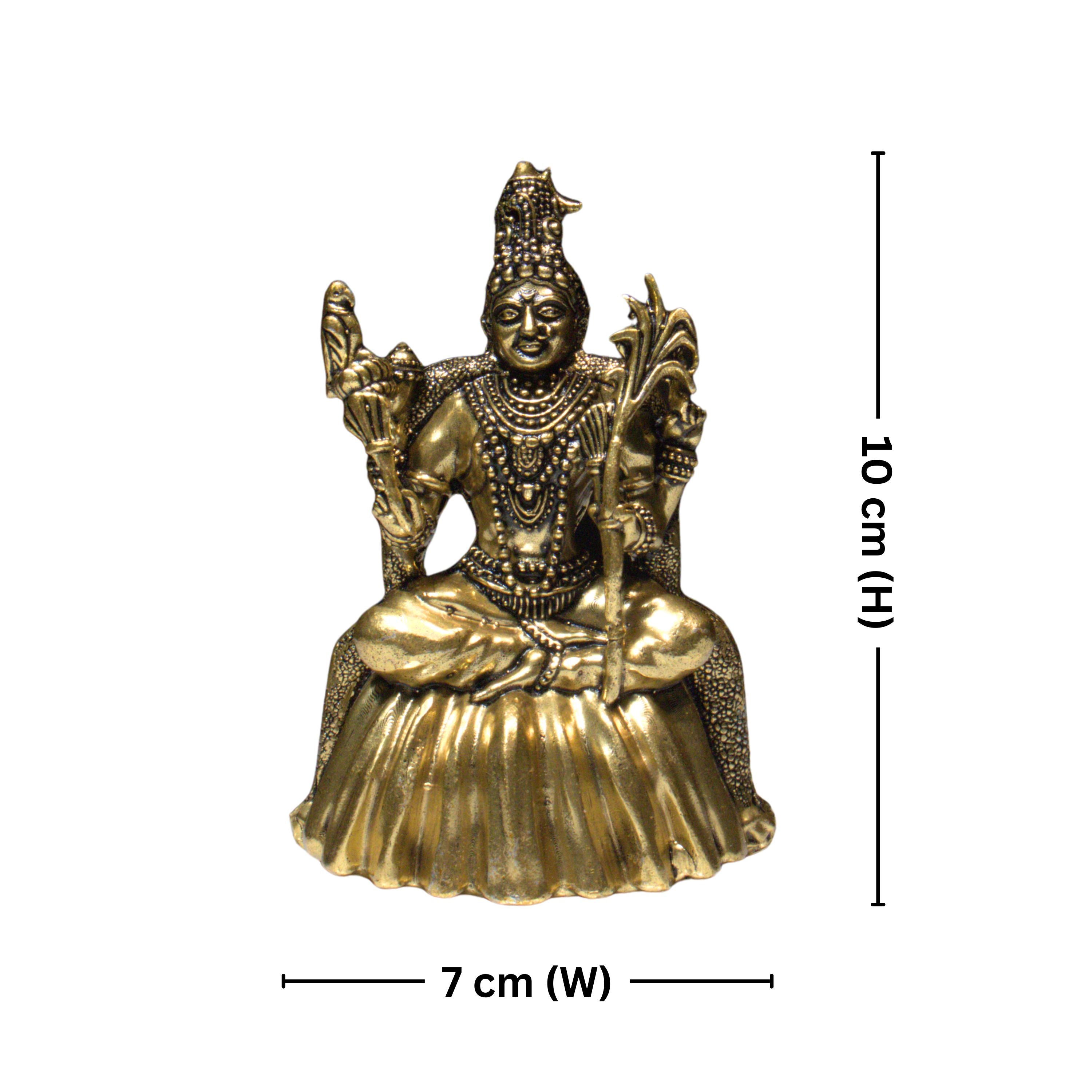 Brass Rajrajeshwari Deviji Idol -10cm | Antique Finish | Religious Idol for Home, Temple & Car Dashboard Decor