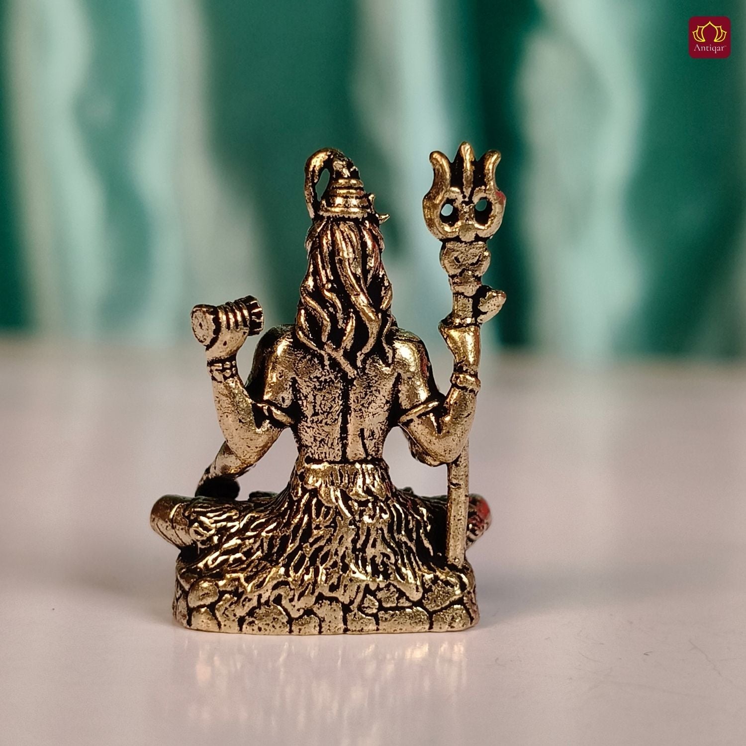 Brass Miniature Shiv Ji Idol - 3 cm | Antique Finish | Spiritual use for Temple, Home & Car Decor