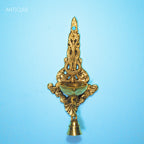 Brass Wall Hanging Diya – 24.5 cm | With One Bell | Black Antique Finish | Handcrafted Spiritual Decor for Temple, Home & Wall