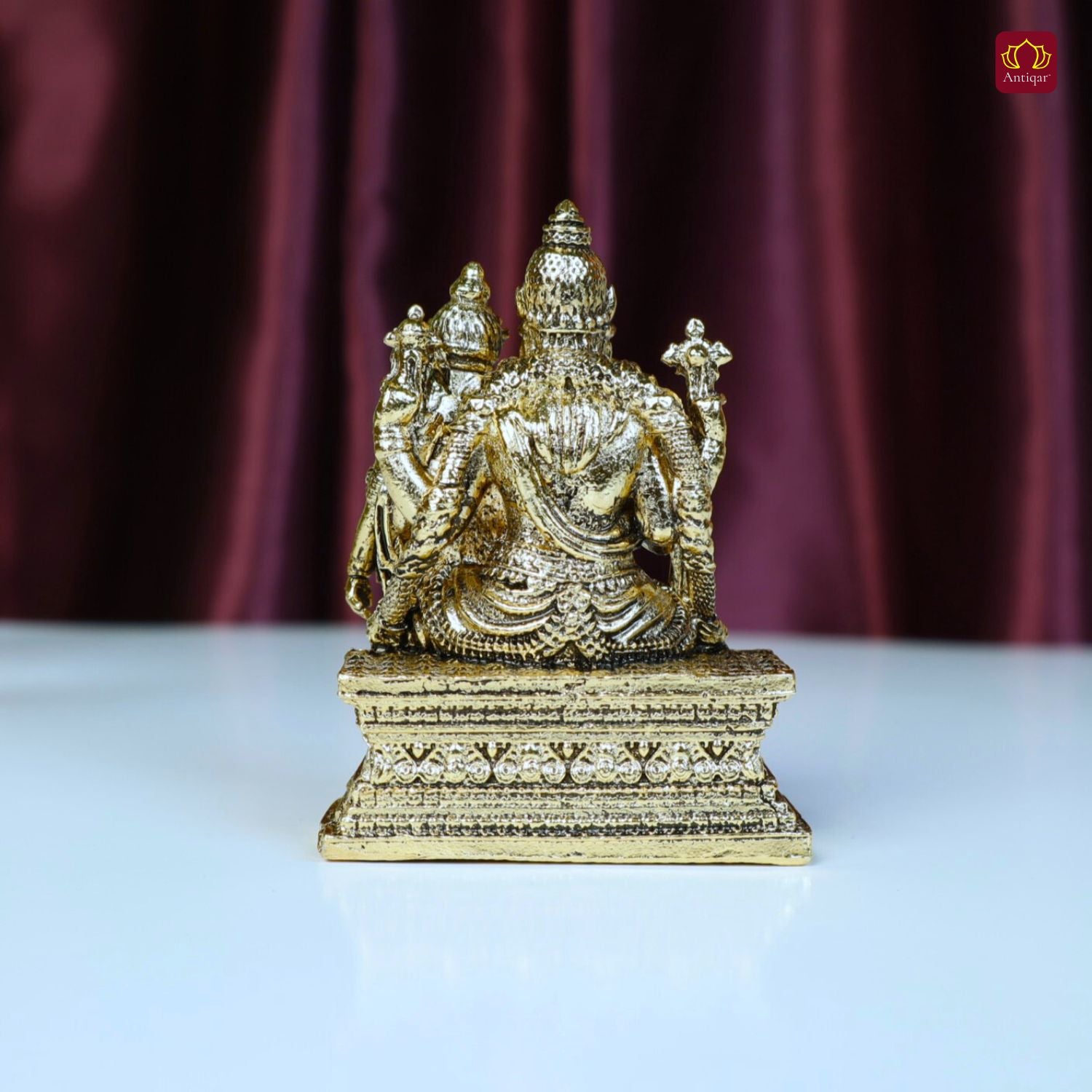 Brass Varah Laxmi Ji Idol – 6.5 cm | Golden Finish | Spiritual Idol for Home, Office, Workshop, Temple & Car Dashboard Decor