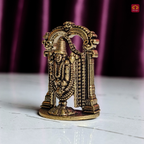 Brass Miniature Lord Sri Venkateswara Ji Idol - 3.5cm | Antique Finish | Spritual use for Home, Temple & Car Dashboard Decor