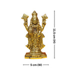 Brass Tirupathi Balaji Idol - 11.5cm | Antique Golden Finish | Handcrafted Idol for Temple, Home & Car Dashboard