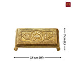 Brass Chauki - 3cm | Antique Golden Finish | Spiritual item for Temple & Home Decor