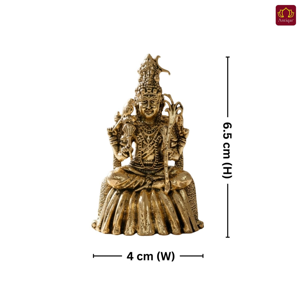 Brass Lalitha Deviji Idol - 8cm | Golden Finish | Religious Idol for Home, Temple & Car Dashboard Decor