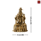 Brass Lalitha Deviji Idol - 8cm | Golden Finish | Religious Idol for Home, Temple & Car Dashboard Decor