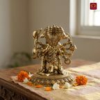 Brass Panchmukhi Hanuman Idol -8cm | Golden Finish | Spritual use for Home, Temple & Car Dashboard Decor