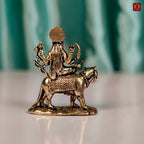 Brass Miniature Sherawali Maa Idol - 2.5cm | Antique Finish | Spritual use for Home, Temple & Car Dashboard Decor