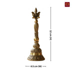 Brass Garud Ghanti - 12cm | Antique Finish | Spiritual Decor for Temple, Home & Table