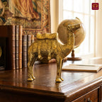 Brass Camel Showpiece – 13.5 cm | Superfine Finish | Handcrafted Decorative Figurine for Living Room & Office Decor