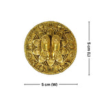 Brass Charan Paduka –2 cm | Yellow Antique Finish | Spiritual Symbol for Temple & Home Decor