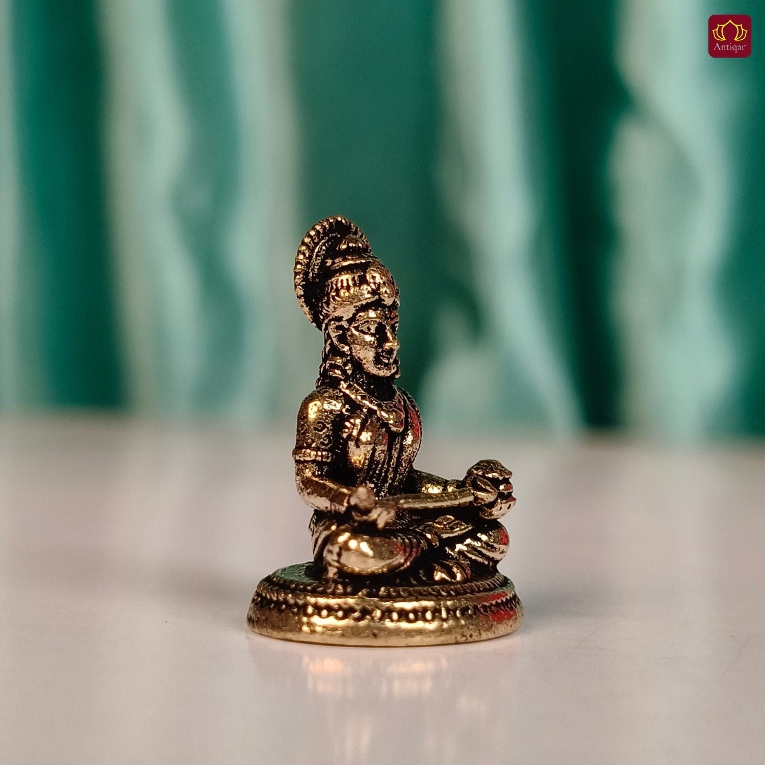 Brass  Miniature Annapurna Devi Idol - 2.5cm | Antique Finish | Spiritual Idol for Temple & Home Decor