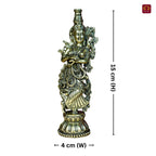 Brass Radha Rani Idol - 15cm | Antique Finish | Handcrafted Artwork | Home & Office Decor | Ideal for Gifting & Spiritual Blessings
