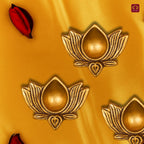 Brass Lotus Diya -2cm | Antique Golden Finish | Handcrafted for Pooja Temple & Festival Decor  (Set of 3)