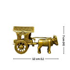 Brass Decorative Jharokha Bullock Cart Showpiece -7cm | Antique Golden Finish | Handicraft Decorative Showpiece for Home, Table & Office Decor