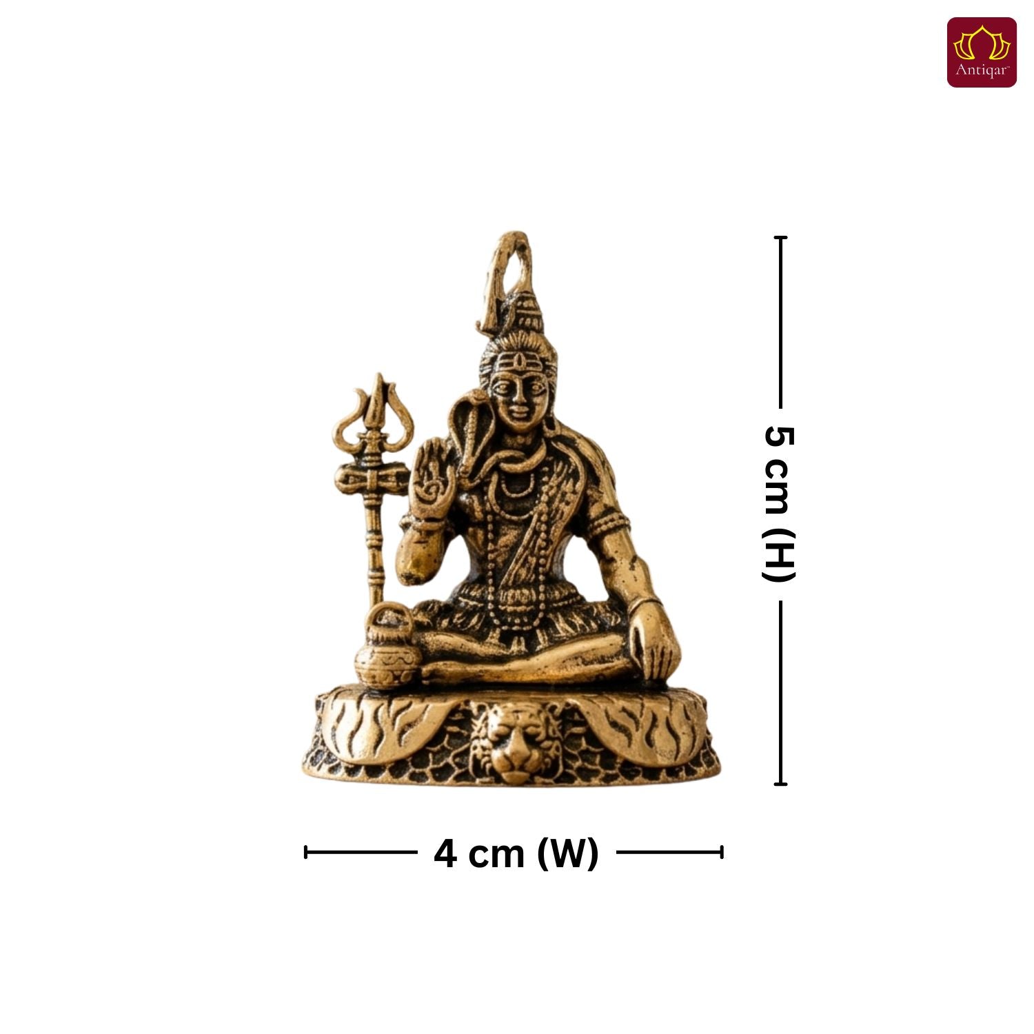 Brass Shiv Ji Idol - 5 cm | Antique Finish | Spiritual use for Temple, Home & Car Decor
