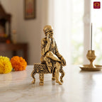 Brass Saibaba Idol - 4.5cm | Golden Finish | Spritual use for Home, Temple & Car dashboard Decor