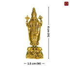 Brass Shree Venkateshwara Ji Idol - 15cm | Golden Finish | Spritual use for Home, Temple & Car Dashboard Decor