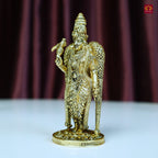 Brass Meenakshi Deviji Idol -8cm | Golden Finish | Spritual use for Home, Temple & Car Dashboard Decor