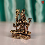 Brass Miniature Shiv Ji Idol - 3 cm | Antique Finish | Spiritual use for Temple, Home & Car Decor