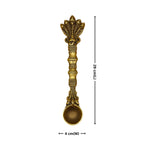 Brass Hawan Spoon – 2.5 cm | Sheshnaag Handle Design | Black Antique Finish | Handcrafted for Pooja, Temple & Festival Decor